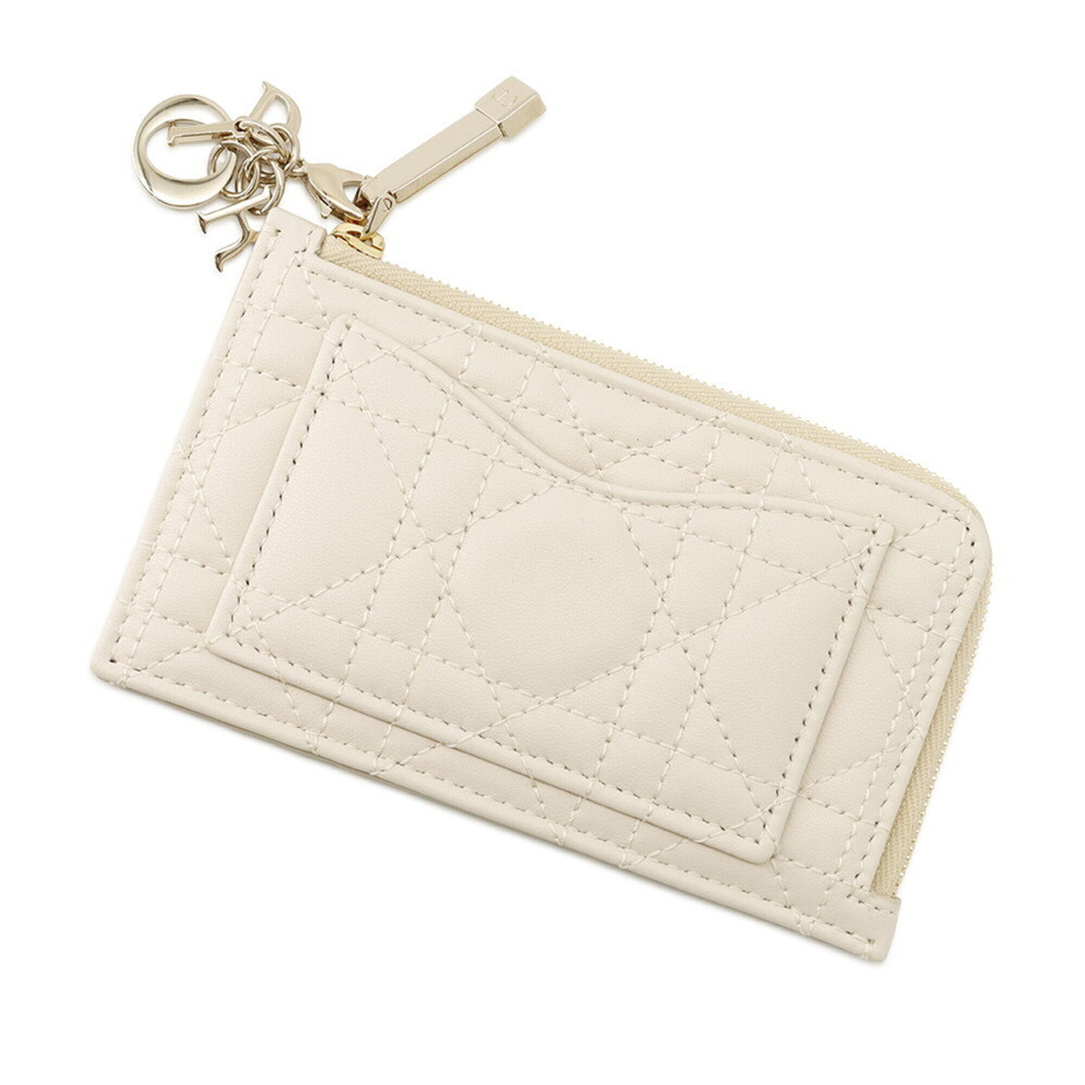 Christian Dior Business Card Holder/Card Case Lady Cosmos Zip Holder Cannage ...